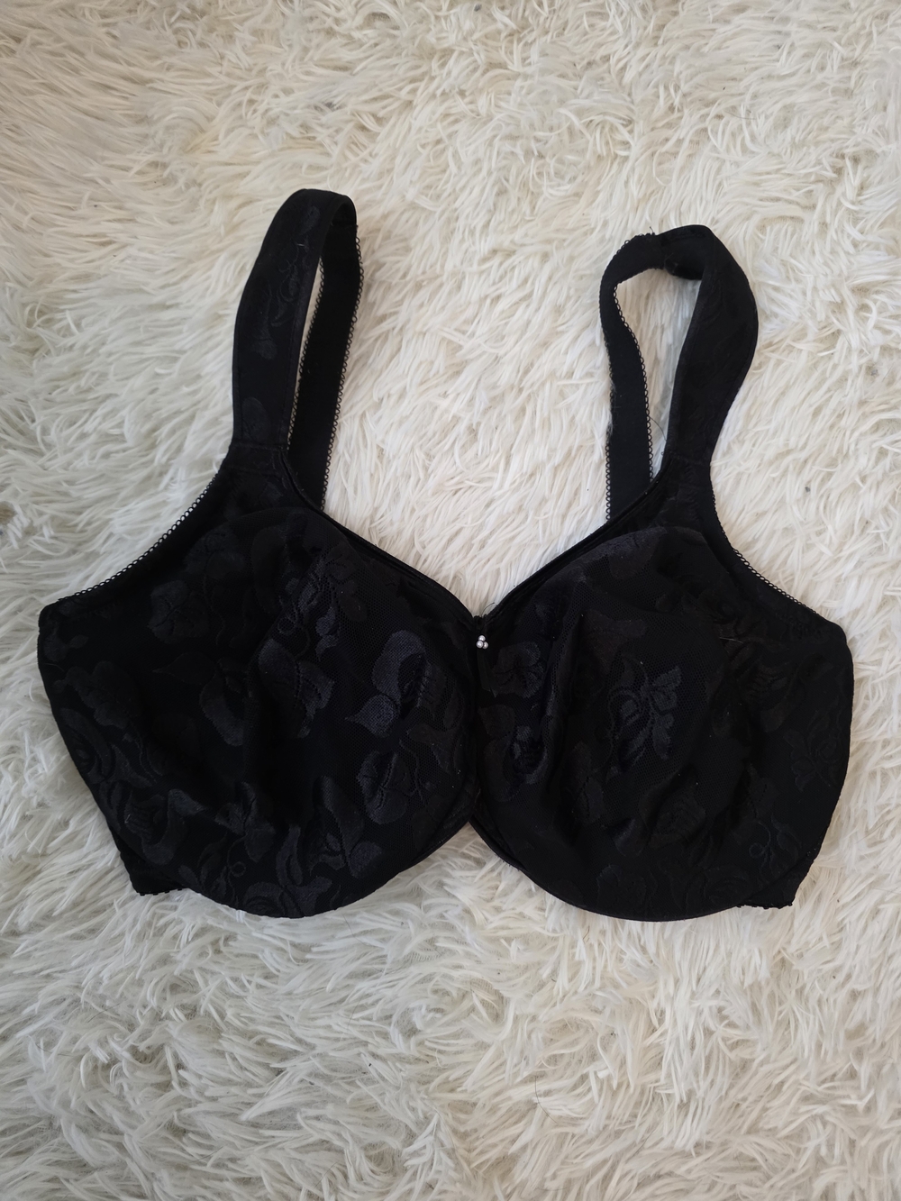 Wacoal Black Floral Jacquard Full-Coverage Bra